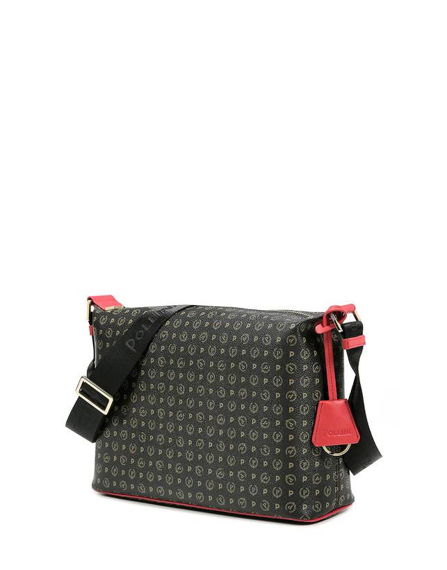 Pollini Borsa Hobo Heritage Logo Classic Nero/lacca Grande vendita