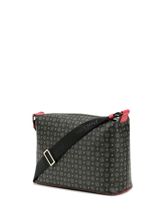 Pollini Borsa Hobo Heritage Logo Classic Nero/lacca Grande vendita