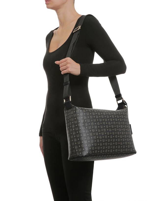 Pollini Borsa Hobo Heritage Logo Classic Nero/nero Flash Sale