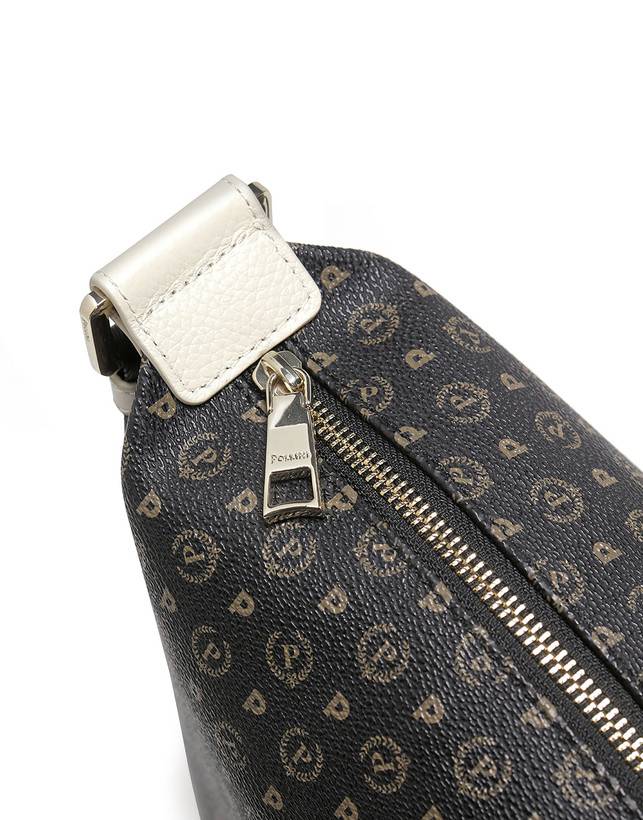 Pollini Borsa Hobo Heritage Logo Classic Nero/avorio Fornitura limitata