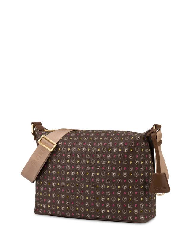 Pollini Borsa Hobo Heritage Logo Classic Multicolor/marrone Offerta esclusiva