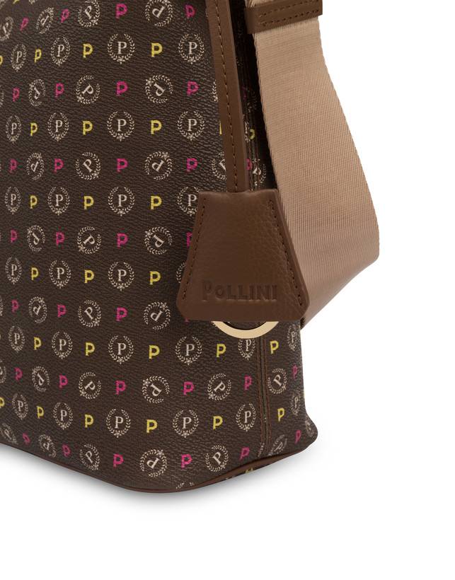 Pollini Borsa Hobo Heritage Logo Classic Multicolor/marrone Offerta esclusiva