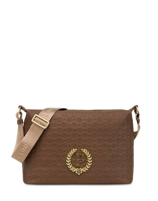 Pollini Borsa A Spalla Con Tracolla Regolabile Heritage Logo Embossed Marrone Offerta natalizia