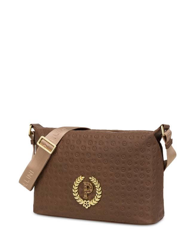 Pollini Borsa A Spalla Con Tracolla Regolabile Heritage Logo Embossed Marrone Offerta natalizia