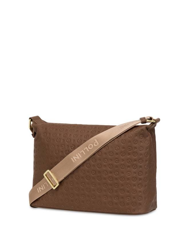 Pollini Borsa A Spalla Con Tracolla Regolabile Heritage Logo Embossed Marrone Offerta natalizia