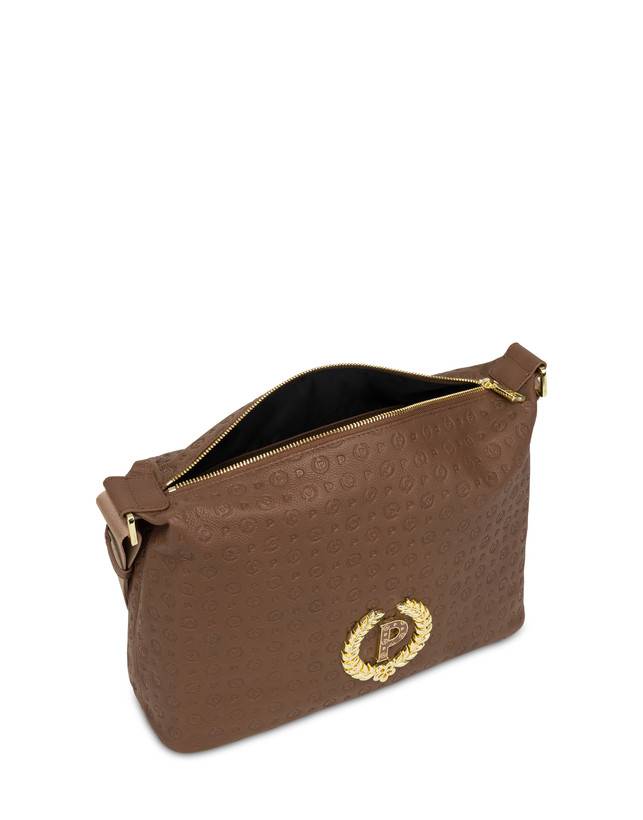 Pollini Borsa A Spalla Con Tracolla Regolabile Heritage Logo Embossed Marrone Offerta natalizia