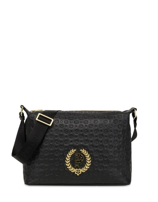 Pollini Borsa A Spalla Con Tracolla Regolabile Heritage Logo Embossed Nero Offerta Pasqua
