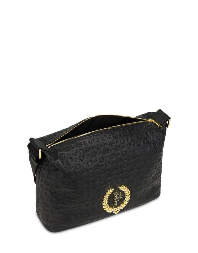 Pollini Borsa A Spalla Con Tracolla Regolabile Heritage Logo Embossed Nero Offerta Pasqua