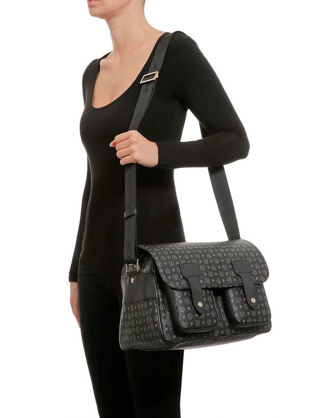 Pollini Borsa A Spalla Multitasche Heritage Logo Classic Nero/nero Offerta San Valentino