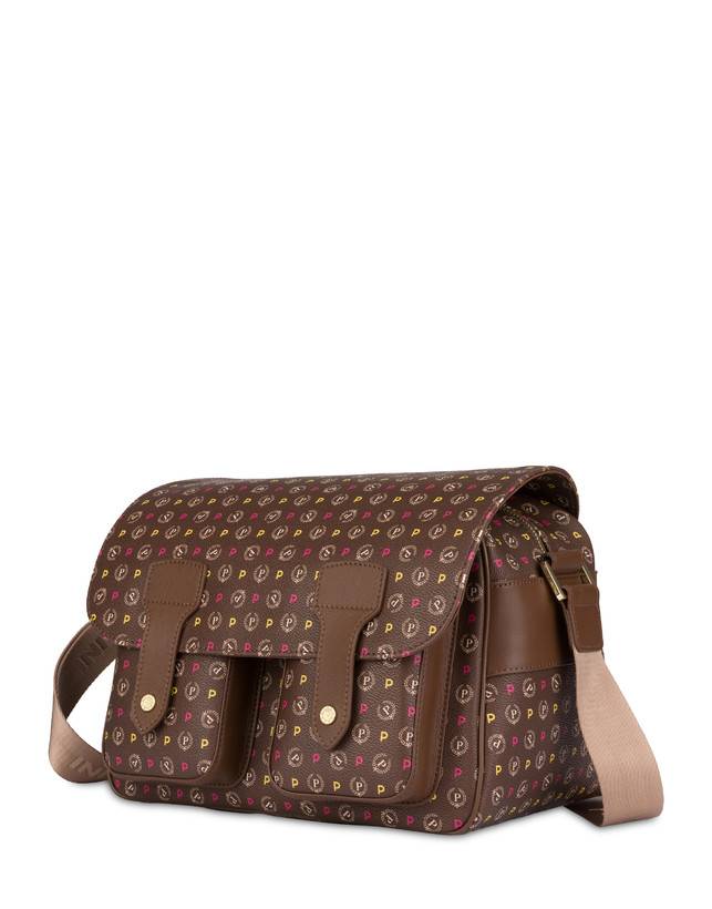 Pollini Borsa A Spalla Multitasche Heritage Logo Classic Multicolor/marrone Smaltimento dello stoccaggio