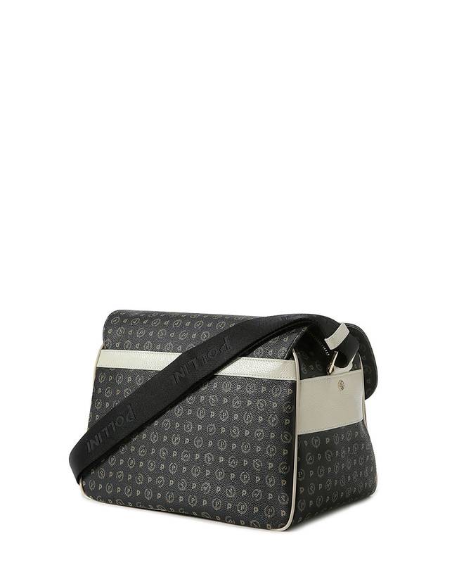 Pollini Borsa A Spalla Multitasche Heritage Logo Classic Nero/avorio Vendita calda