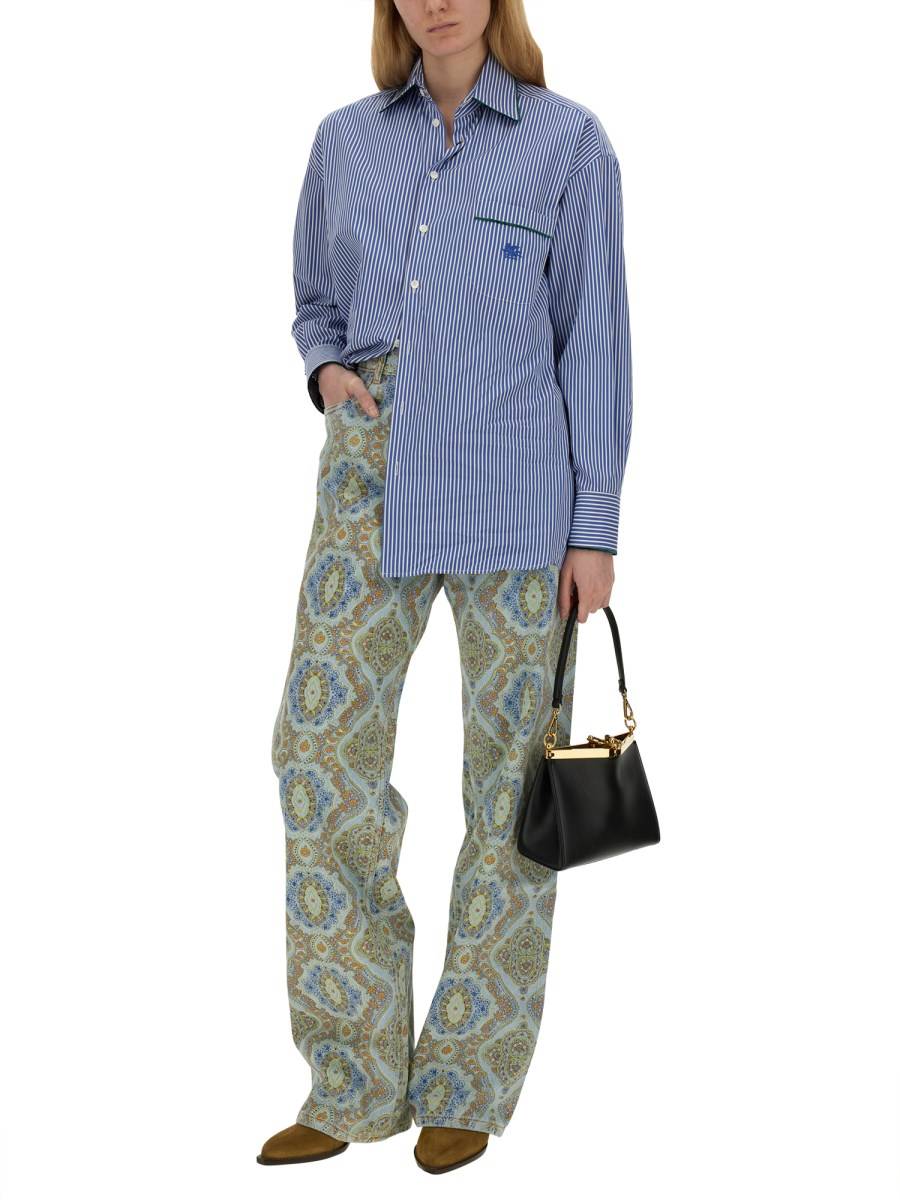 ETRO JEANS CON STAMPA PAISLEY IN DENIM DI COTONE Saldi