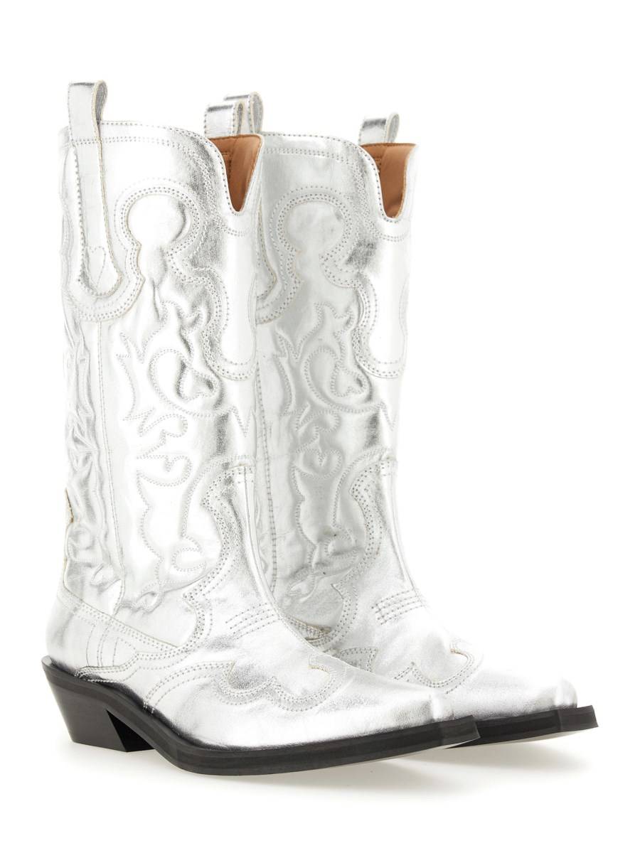 GANNI STIVALE WESTERN RICAMATO Latest stili
