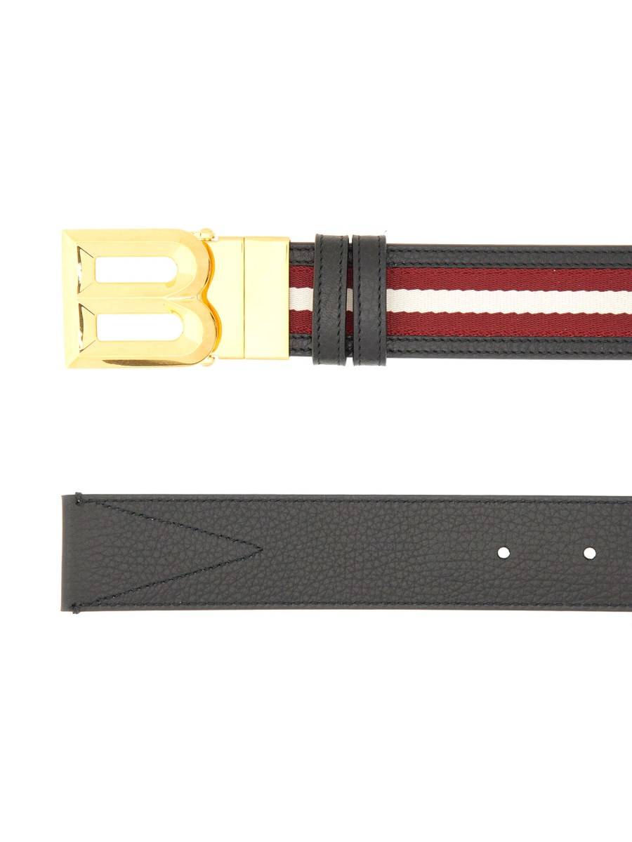 BALLY CINTURA "B BOLD" IN TESSUTO E PELLE 2025