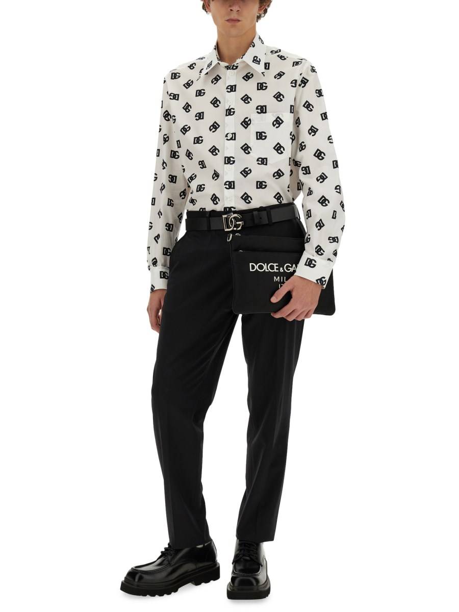 DOLCE & GABBANA CAMICIA CON LOGO DG ALL OVER In Vendita