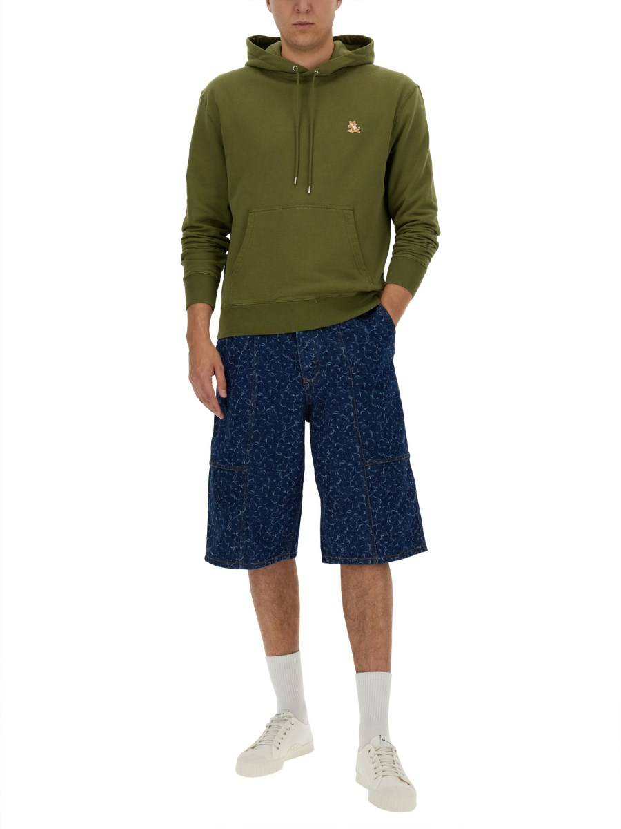 MAISON KITSUNÉ FELPA CON CAPPUCCIO IN COTONE Vendita Economica