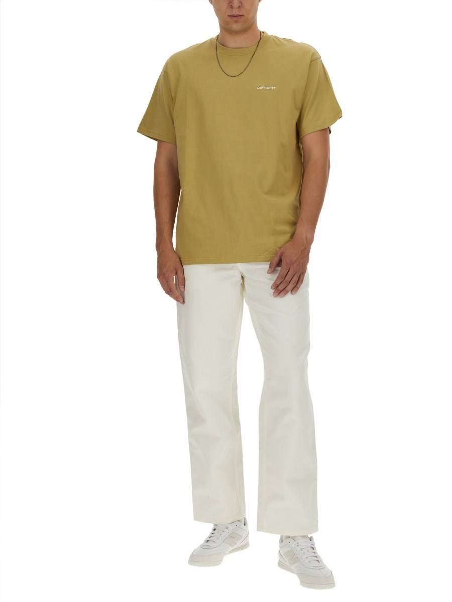 CARHARTT WIP T-SHIRT IN JERSEY DI COTONE CON RICAMO LOGO Italia