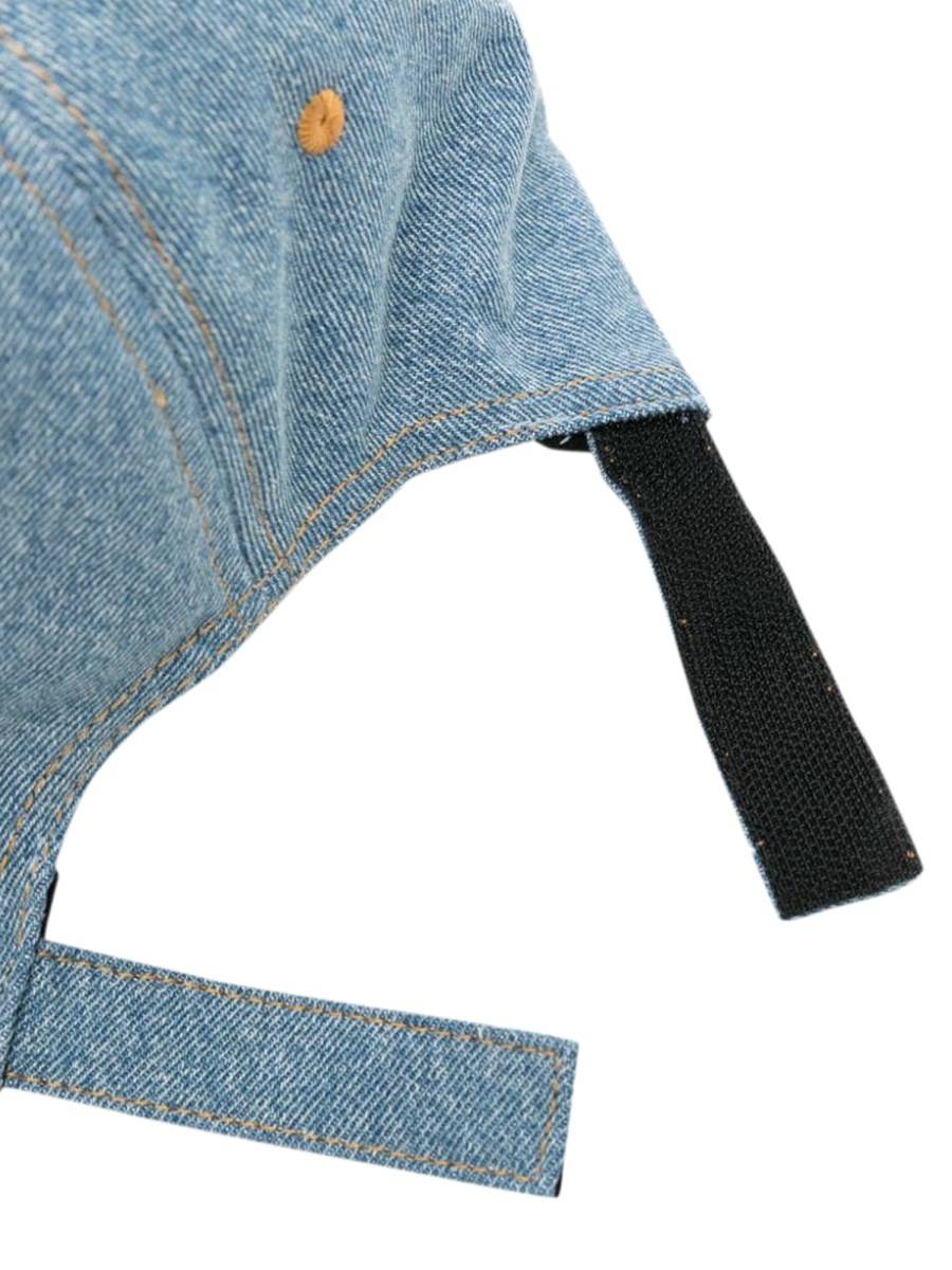 PALM ANGELS logo stone denim baseball cap Outlet