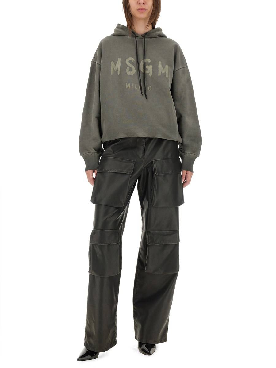 MSGM PANTALONE CARGO IN ECO PELLE Moda
