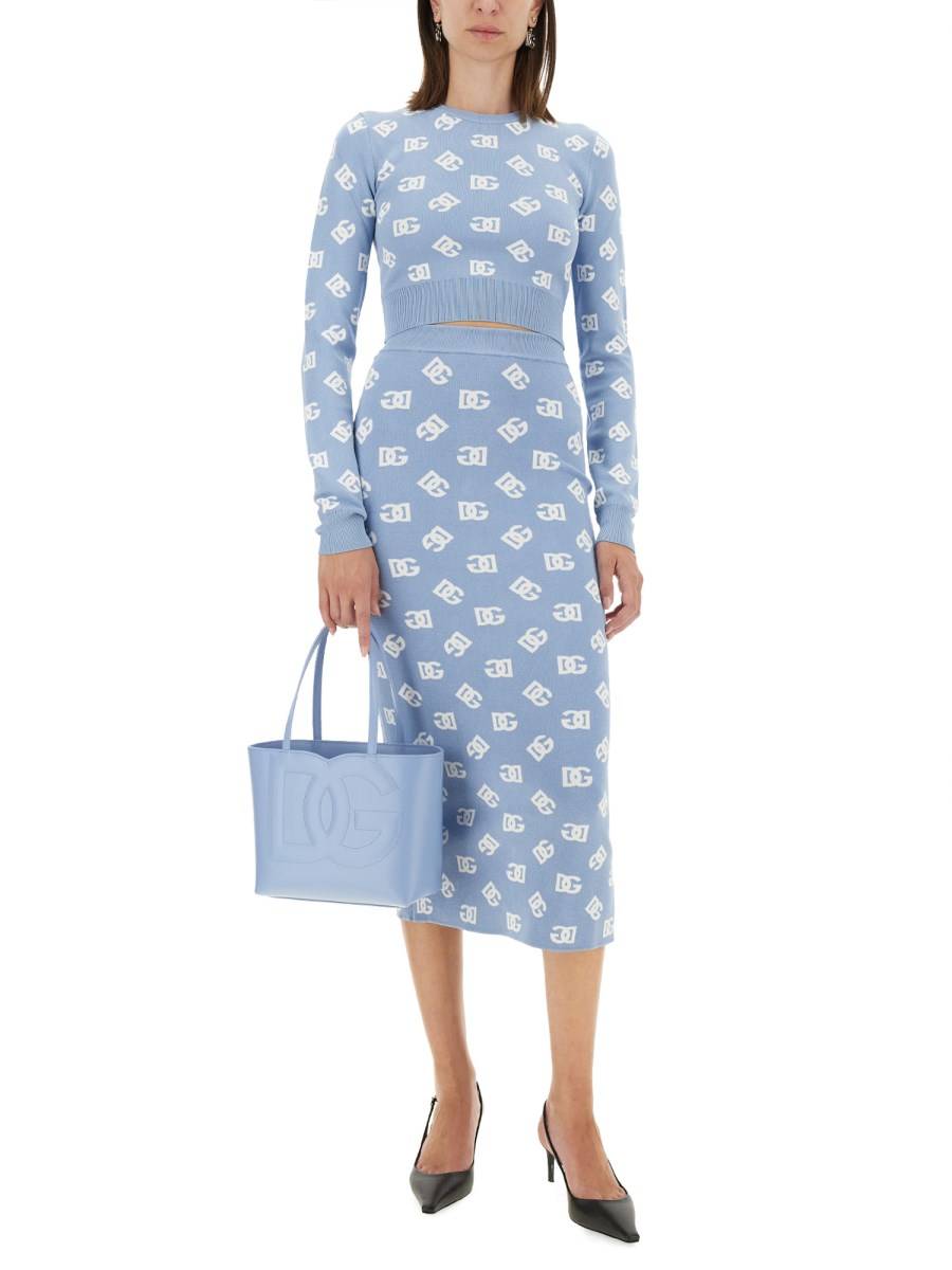 DOLCE & GABBANA MAGLIA CORTA IN VISCOSA JACQUARD Pezzi Unici
