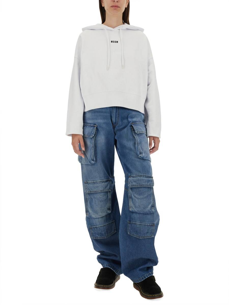MSGM FELPA IN COTONE CON MICRO LOGO Soddisfazione Garantita