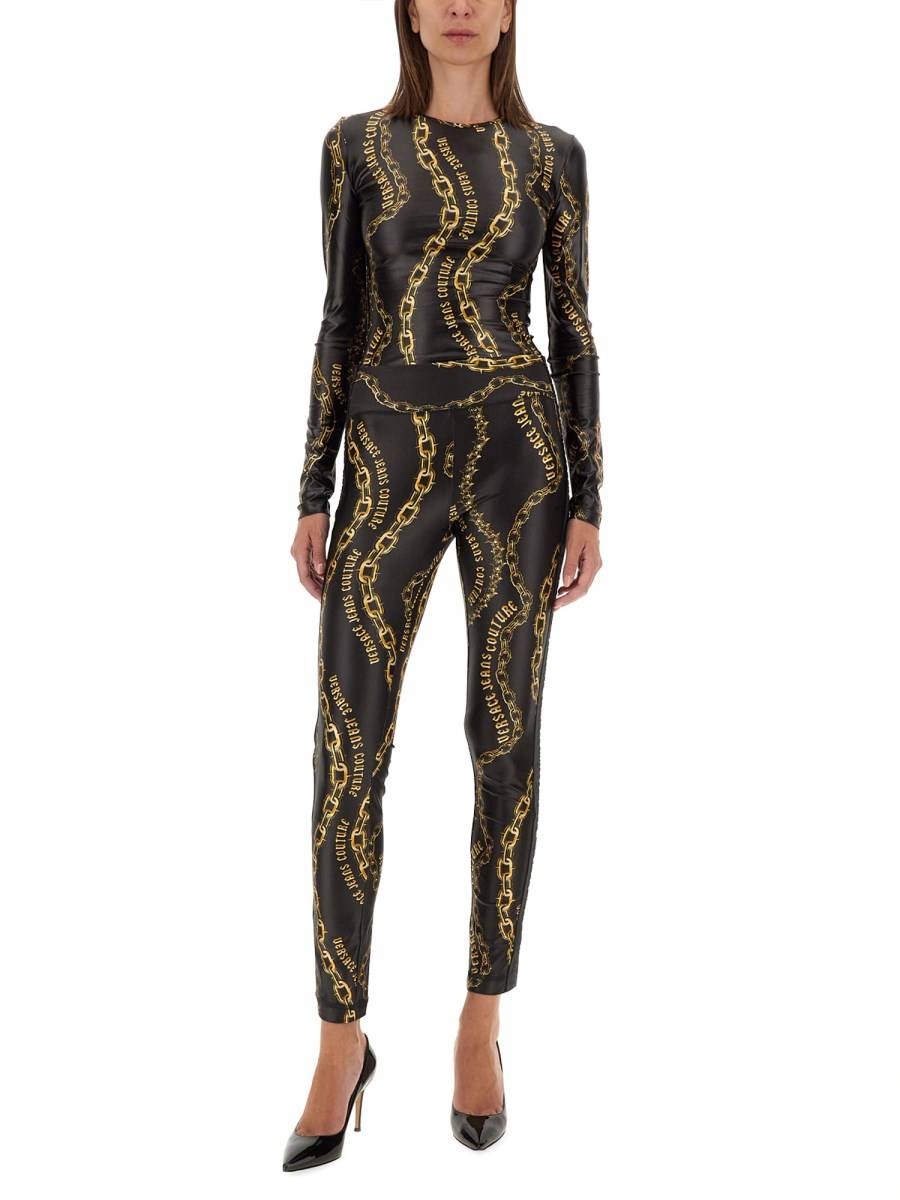 VERSACE JEANS COUTURE LEGGINGS CON LOGO Sconto