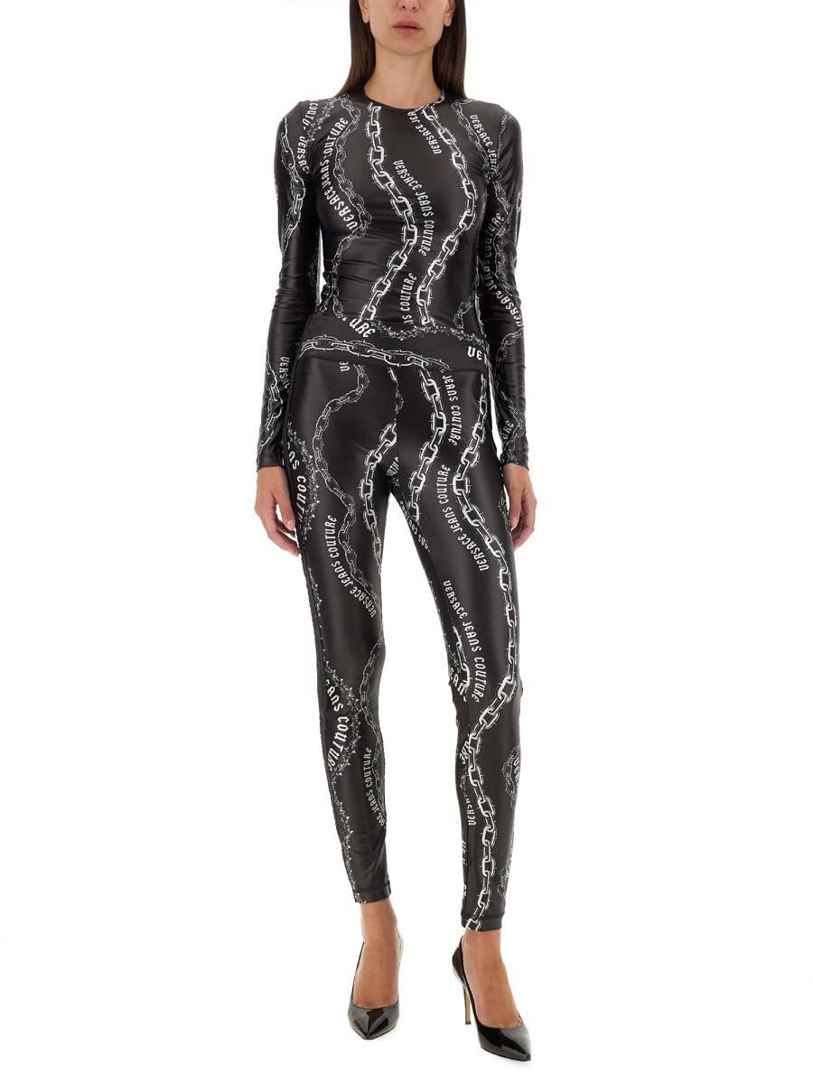 VERSACE JEANS COUTURE LEGGINGS CON LOGO Economico