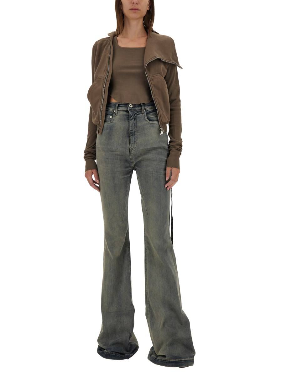 RICK OWENS DRKSHDW FELPA CON ZIP IN COTONE Moda