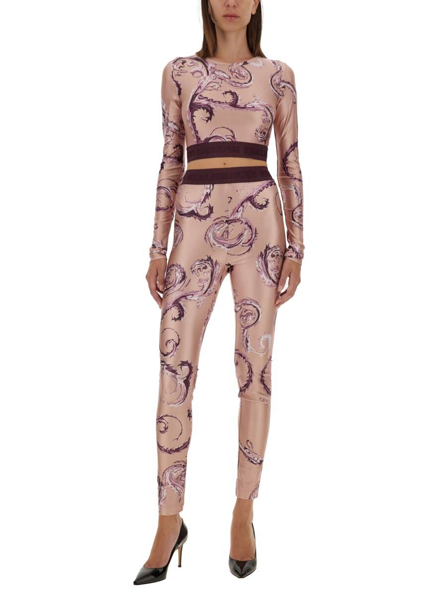 VERSACE JEANS COUTURE LEGGINGS CON STAMPA Spedizione Gratuita