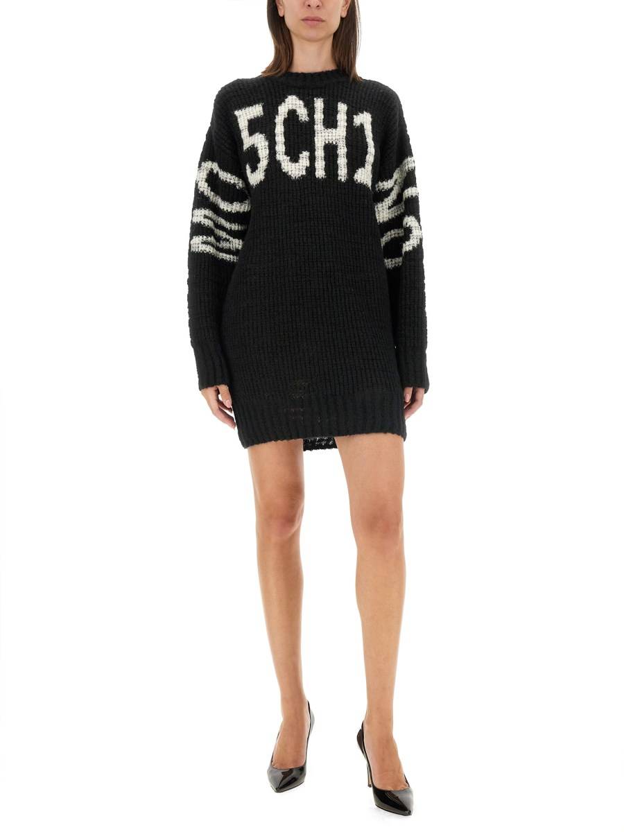 MOSCHINO JEANS ABITO MINI IN MAGLIA DI LANA Economico