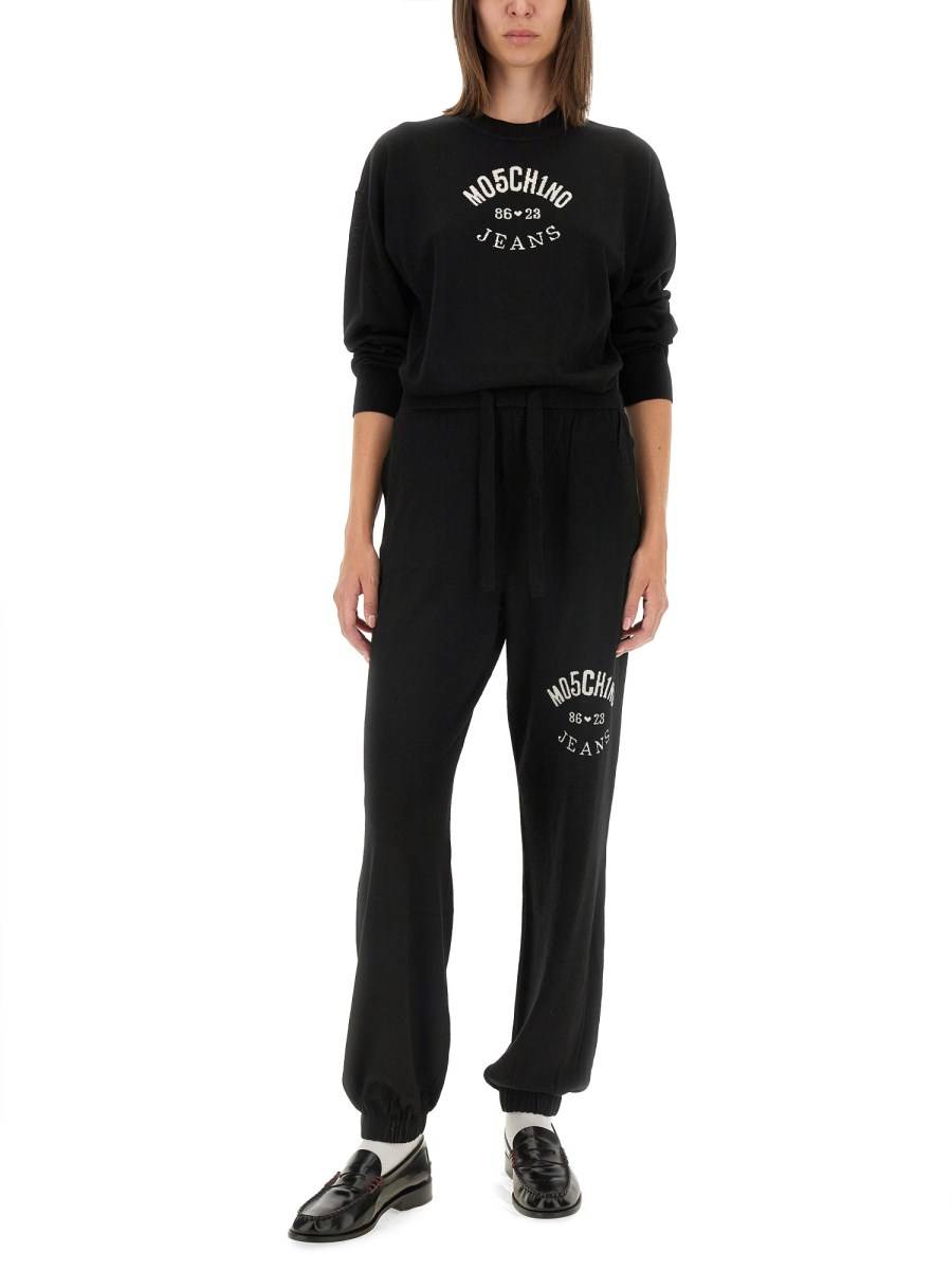 MOSCHINO JEANS PANTALONE JOGGING IN LANA CON LOGO Online