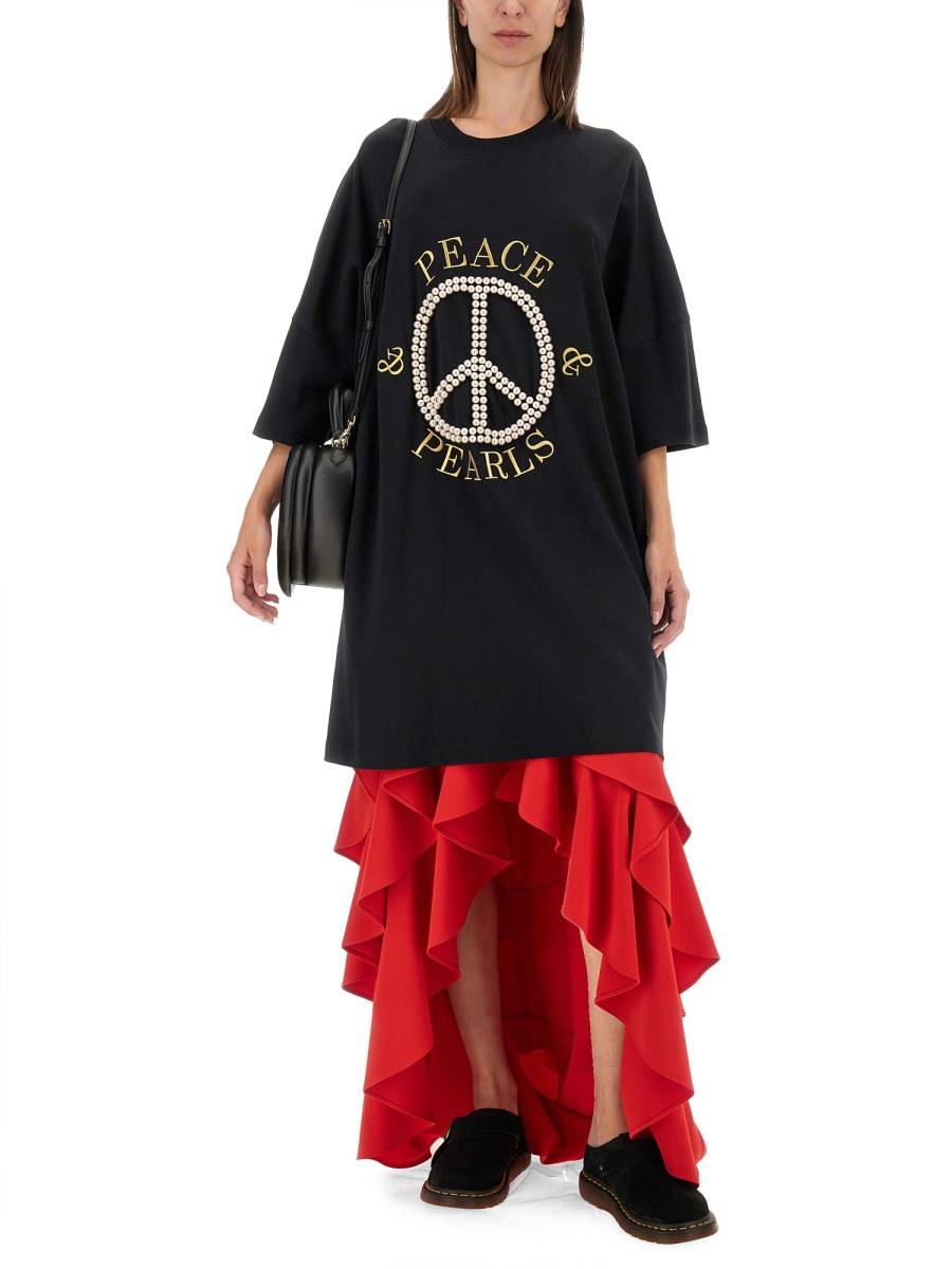 MOSCHINO ABITO IN INTERLOCK DI COTONE PEACE & PEARLS Hotsell