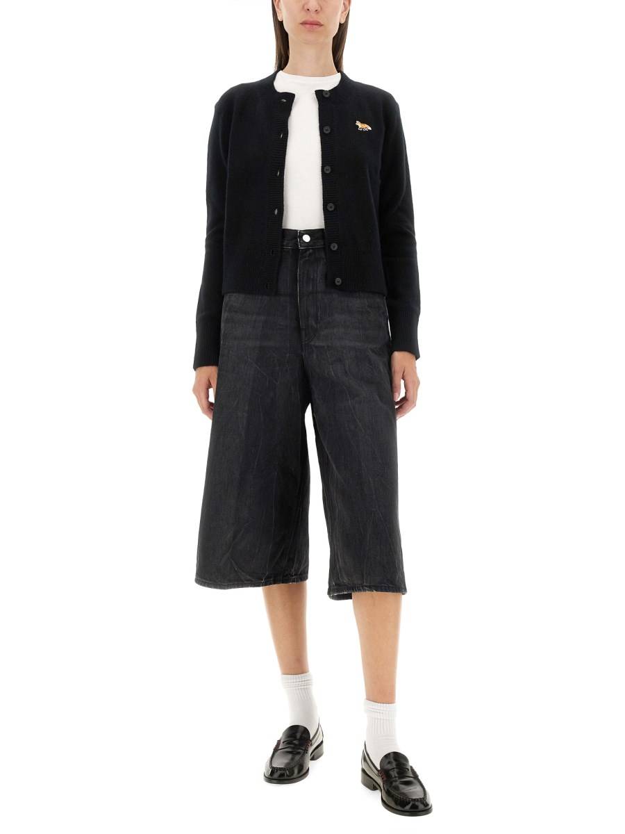 MAISON KITSUNÉ CARDIGAN CON PATCH BABY FOX IN LANA Moda