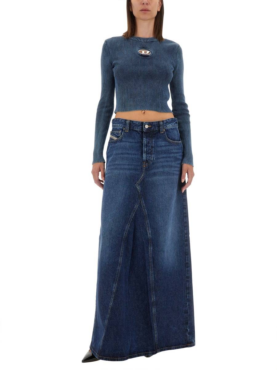 DIESEL GONNA "DE-PAGO" IN DENIM DI COTONE In Vendita