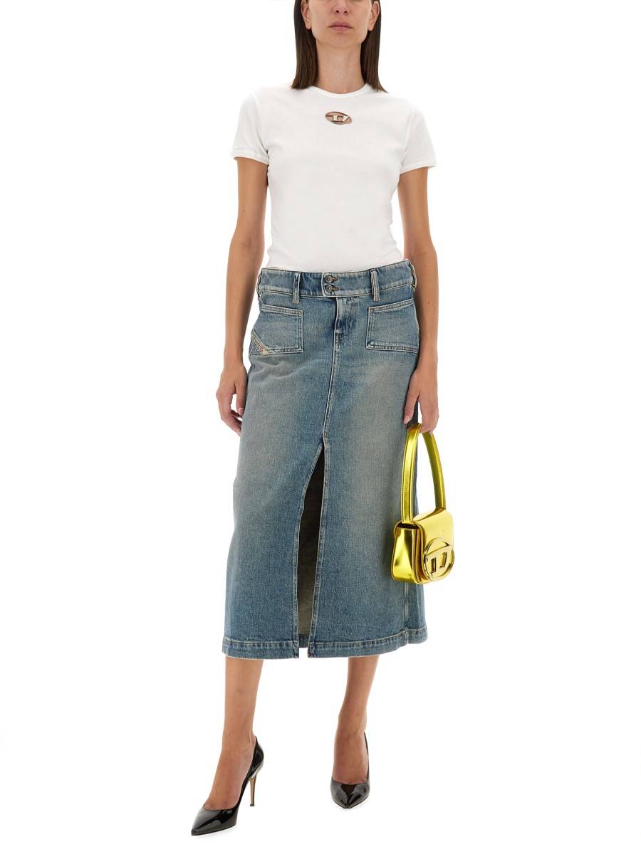 DIESEL GONNA MIDI IN DENIM DI COTONE Offerte