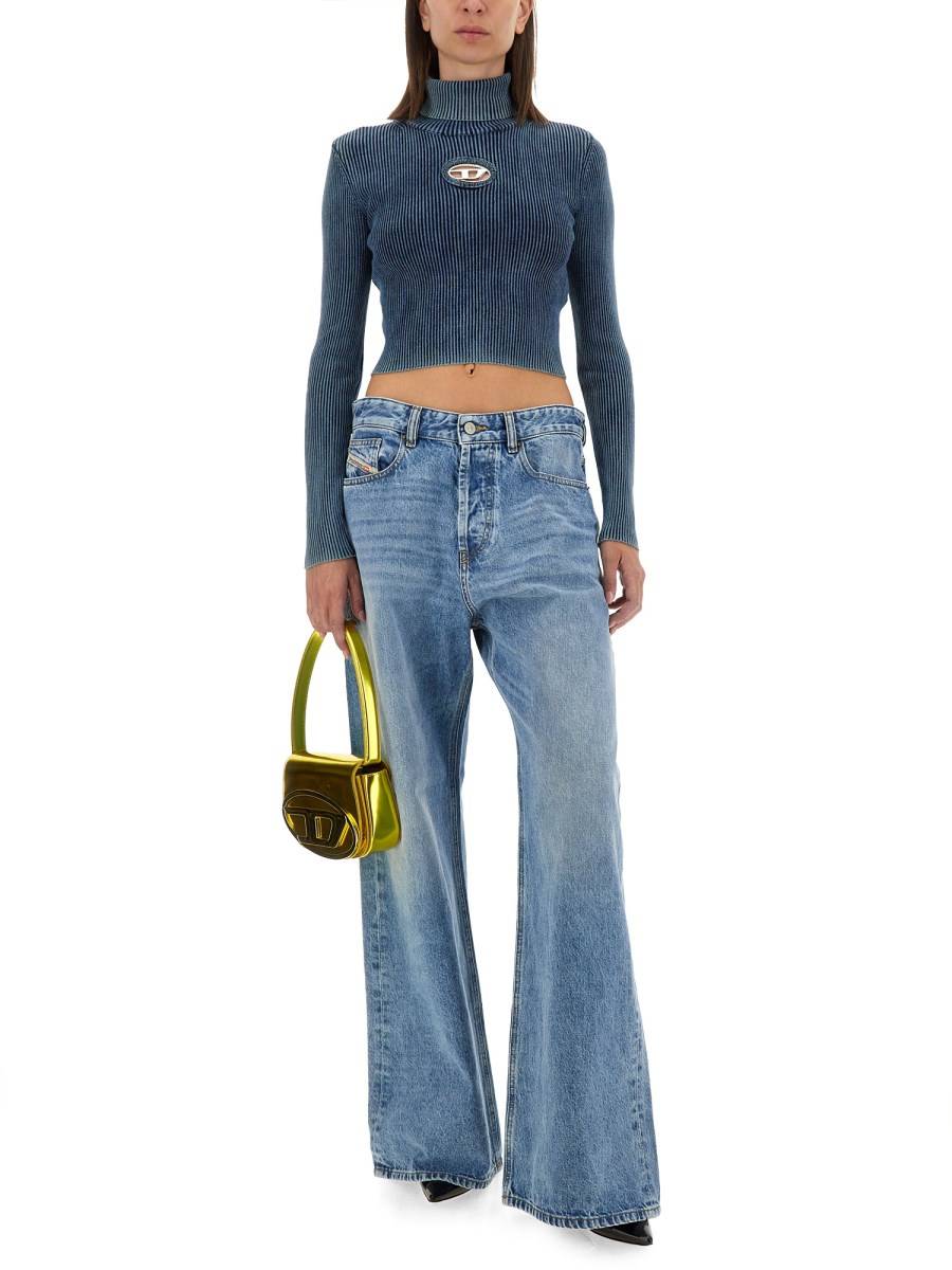 DIESEL TOP CON LOGO IN COTONE Vendita Calda