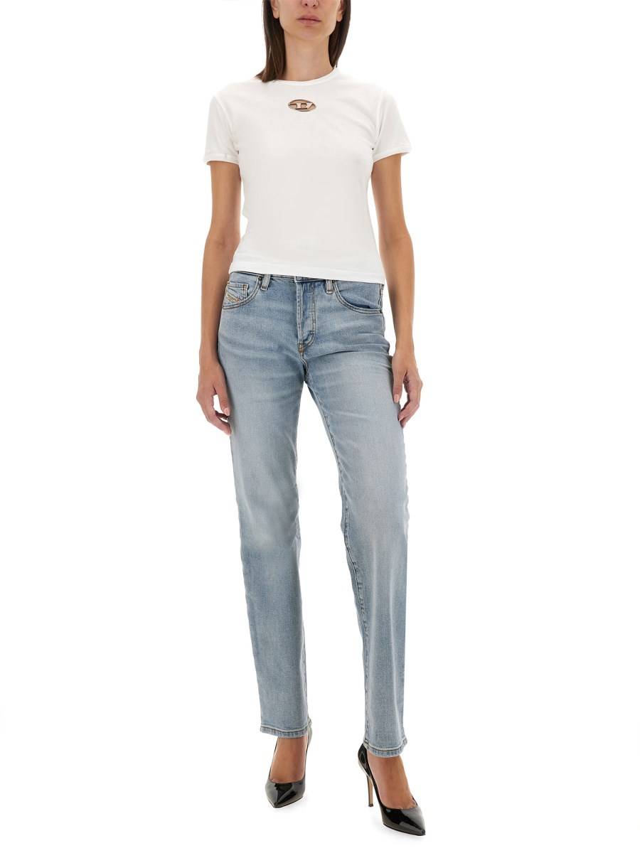 DIESEL T-SHIRT IN JERSEY DI COTONE CON LOGO Vendita Economica