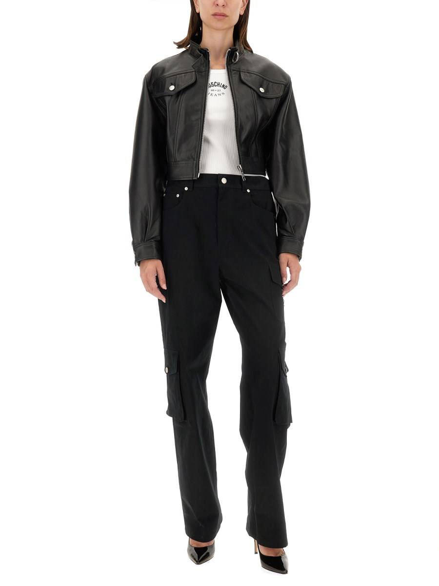 MOSCHINO JEANS GIACCA BIKER IN PELLE Affare Del Giorno