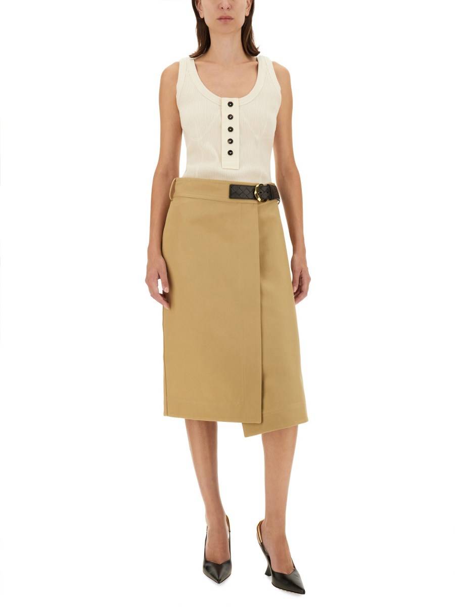 BOTTEGA VENETA GONNA MIDI IN CANVAS Economico