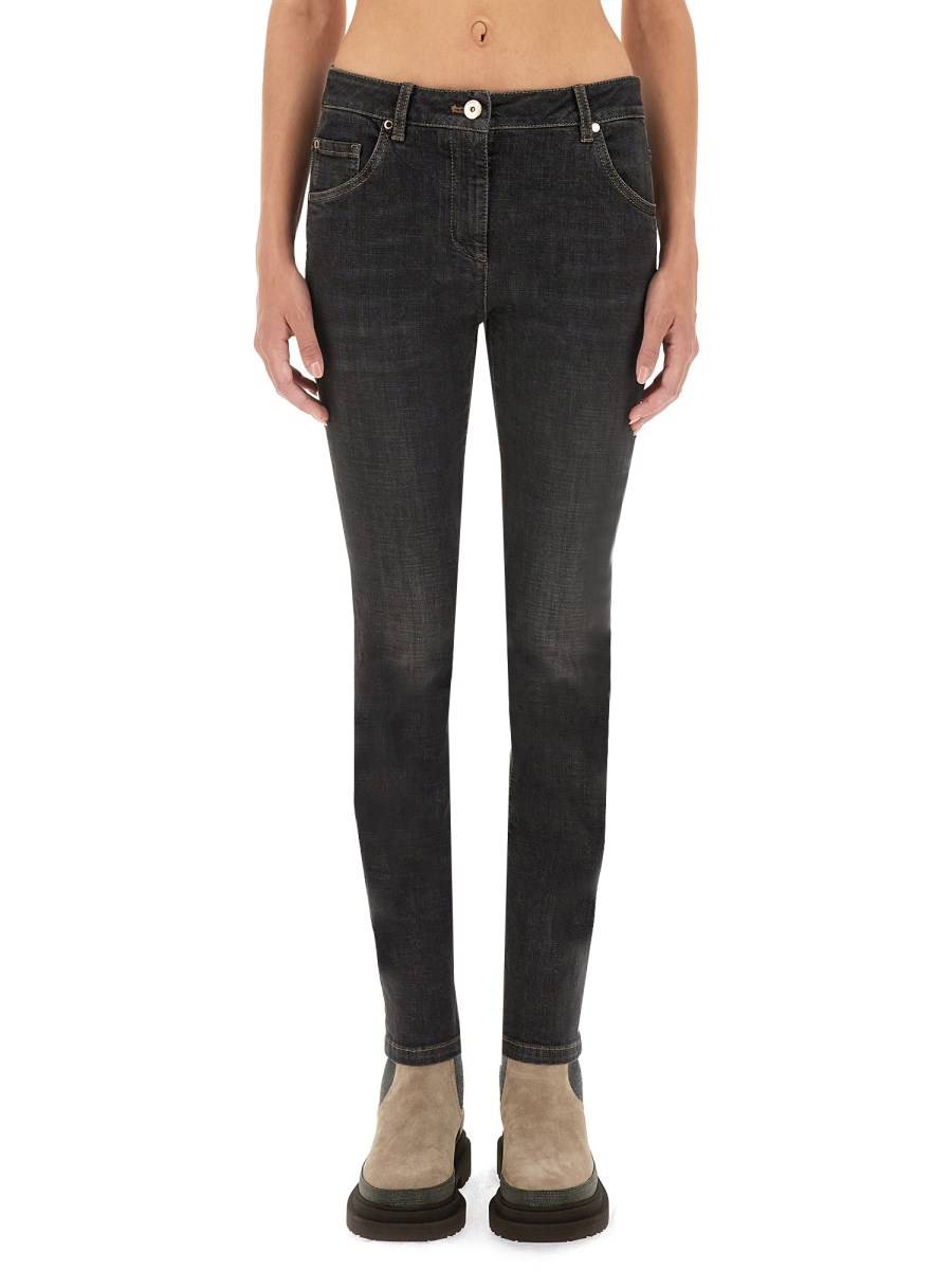 BRUNELLO CUCINELLI JEANS REGULAR FIT IN DENIM DI COTONE In Saldo