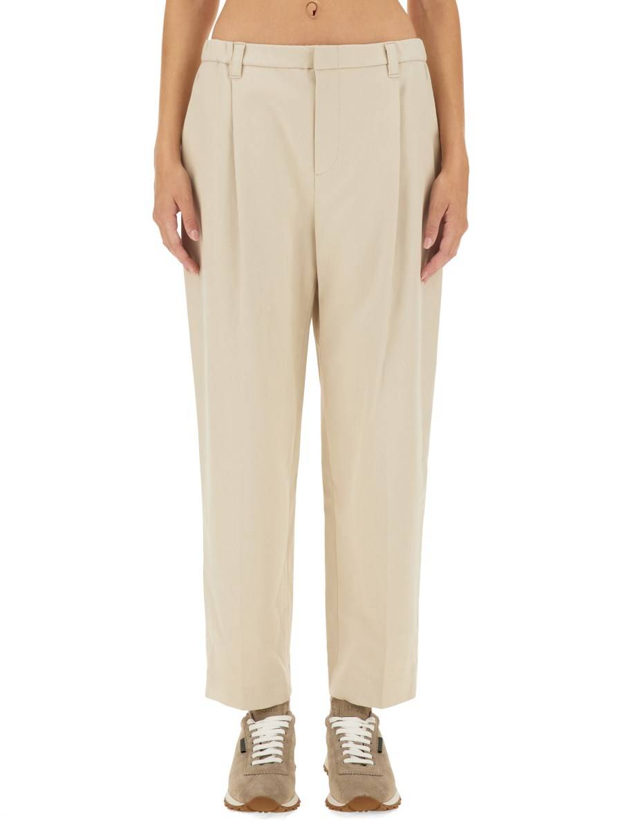 BRUNELLO CUCINELLI PANTALONE CROPPED FIT IN COTONE Comprare a buon mercato