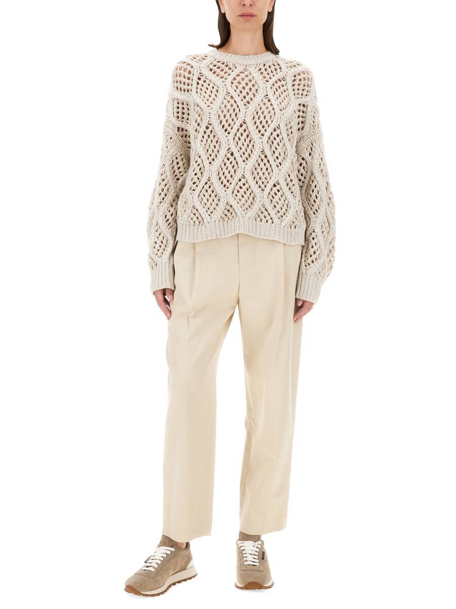 BRUNELLO CUCINELLI MAGLIA IN CASHMERE TRAFORATO Shopping online
