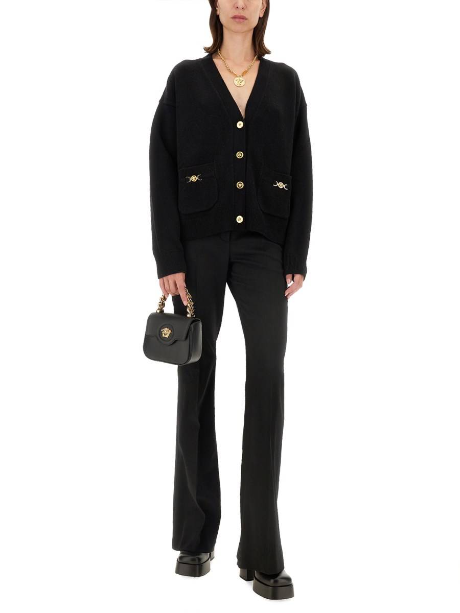 VERSACE CARDIGAN BOXY IN MAGLIA MISTO CASHMERE Offerta per la Festa della Mamma