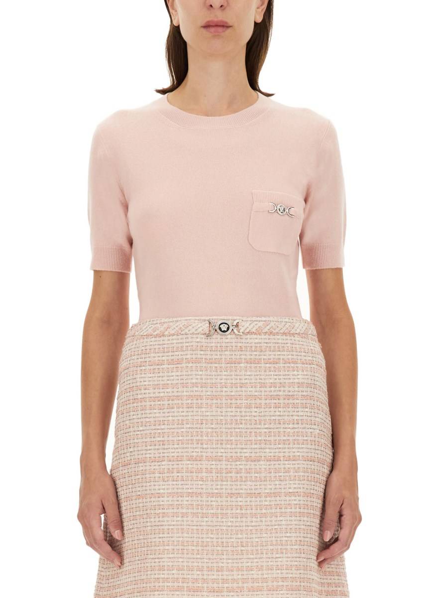 VERSACE TOP IN MAGLIA MISTO CASHMERE Smaltimento dello stoccaggio