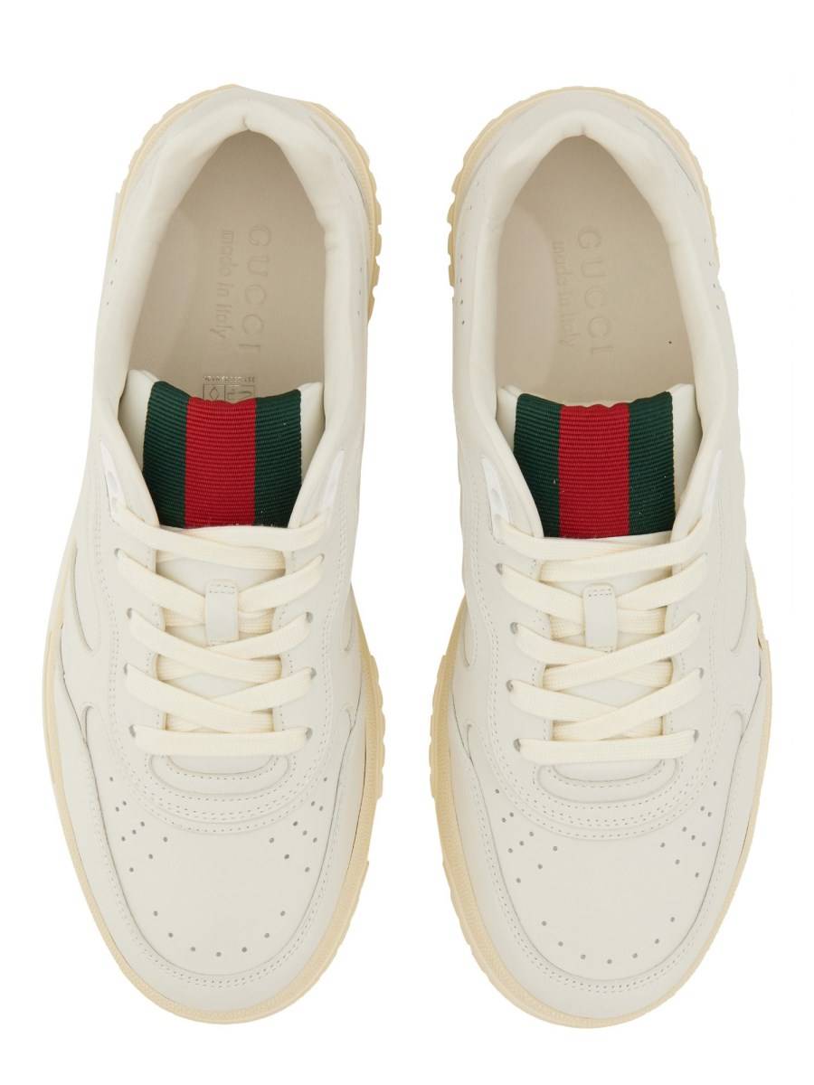 GUCCI SNEAKER RE-WEB IN PELLE Trasporto libero internazionale