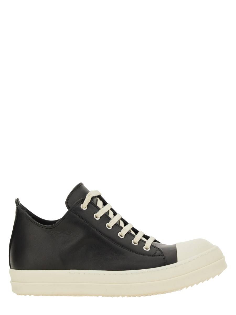 RICK OWENS SNEAKER LOW TOP IN PELLE Spedizione Gratuita