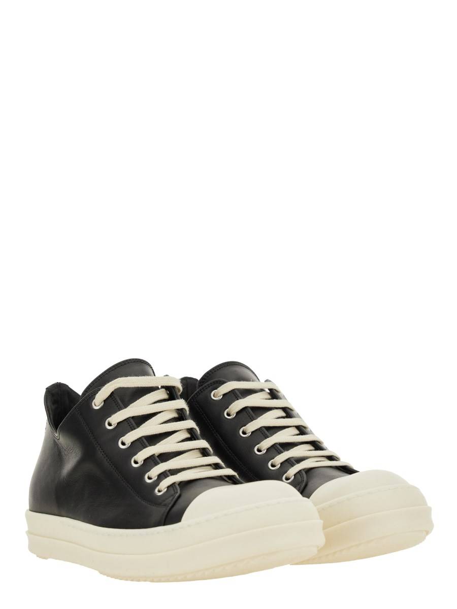 RICK OWENS SNEAKER LOW TOP IN PELLE Spedizione Gratuita