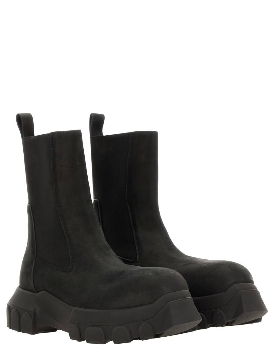 RICK OWENS STIVALE BOZO TRACTOR IN PELLE Qualità Garantita