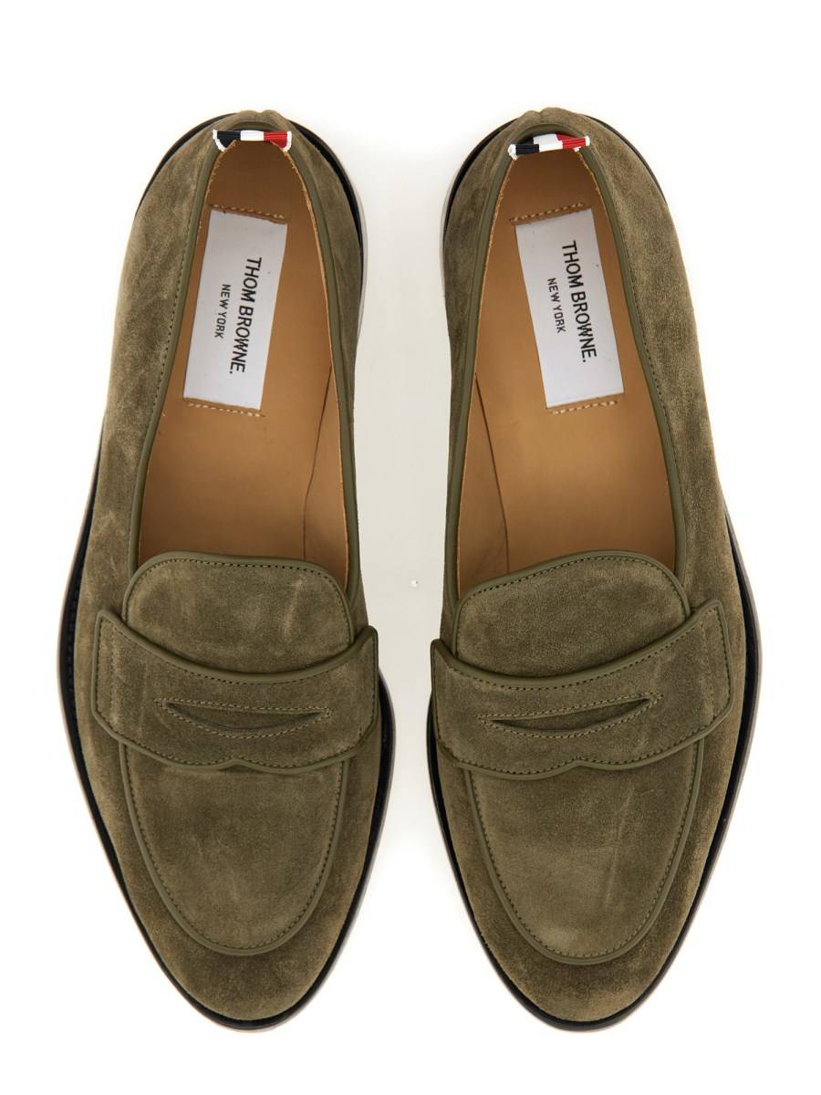 THOM BROWNE MOCASSINO VARSITY "PENNY" IN SUEDE Offerta esclusiva