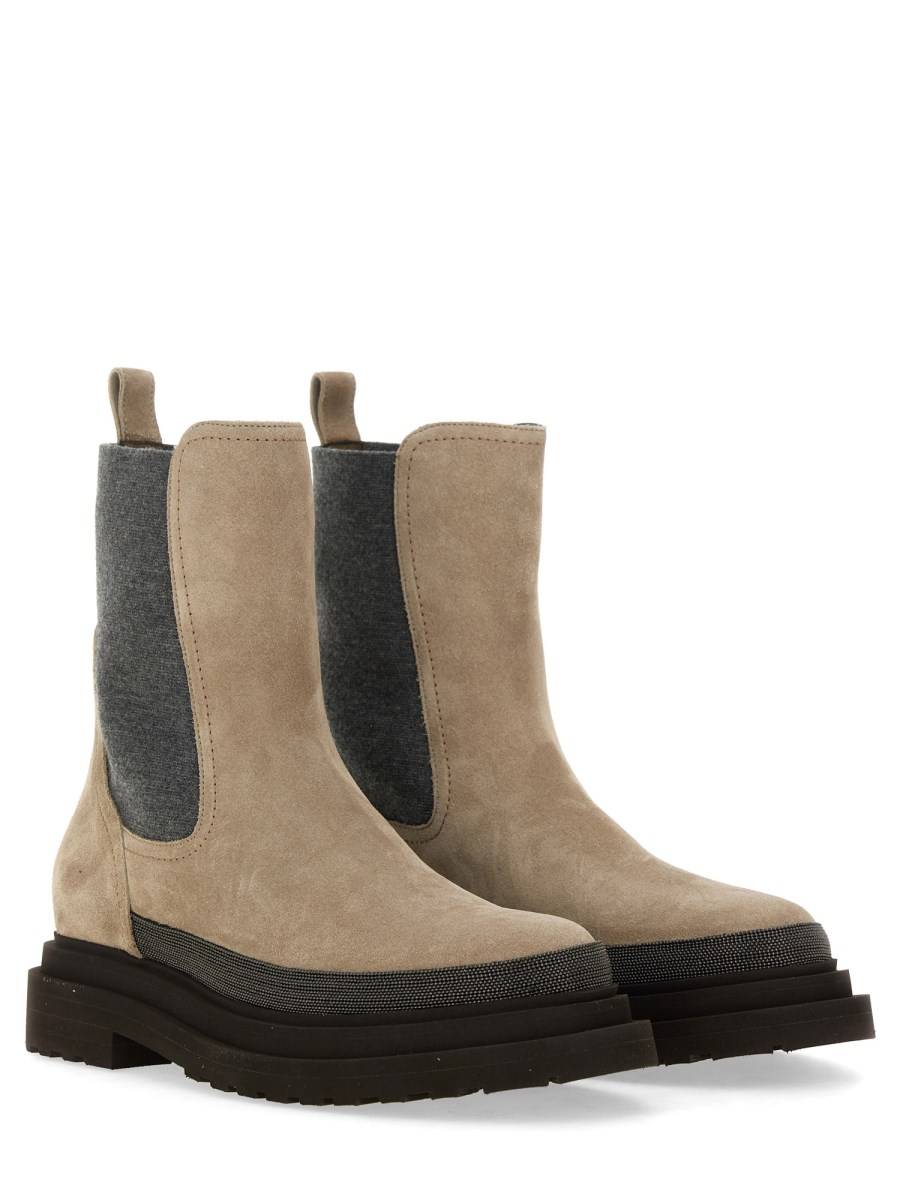 BRUNELLO CUCINELLI STIVALE CHELSEA IN CAMOSCIO CON PRECIOUS CONTOUR Latest fashion
